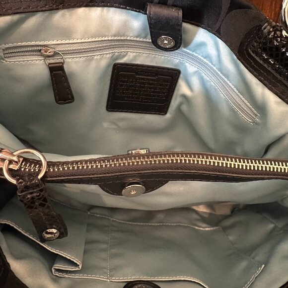 Coach Black Signature canvas leather satchel - Picture 4 of 6